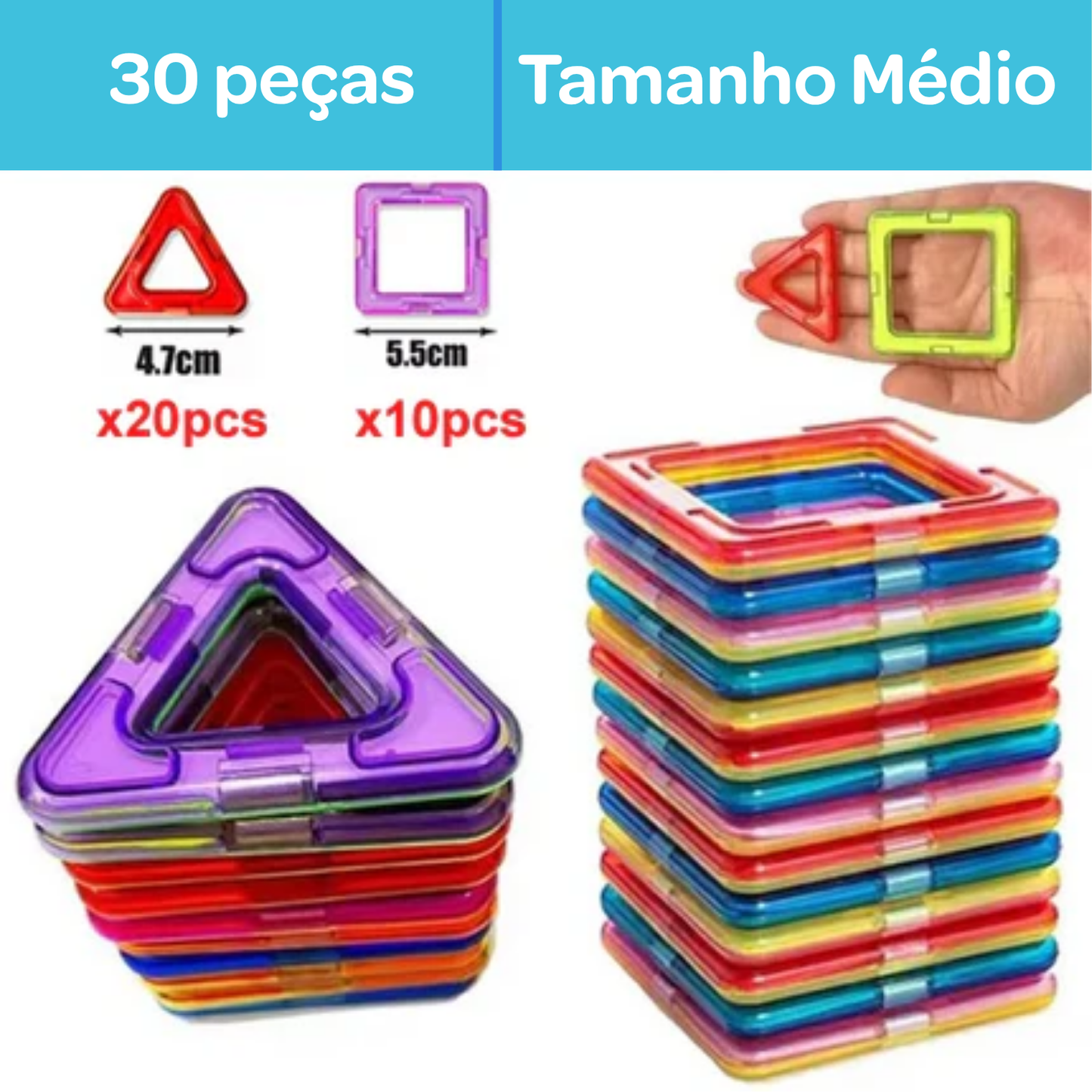 Blocos Magnéticos multicoloridos