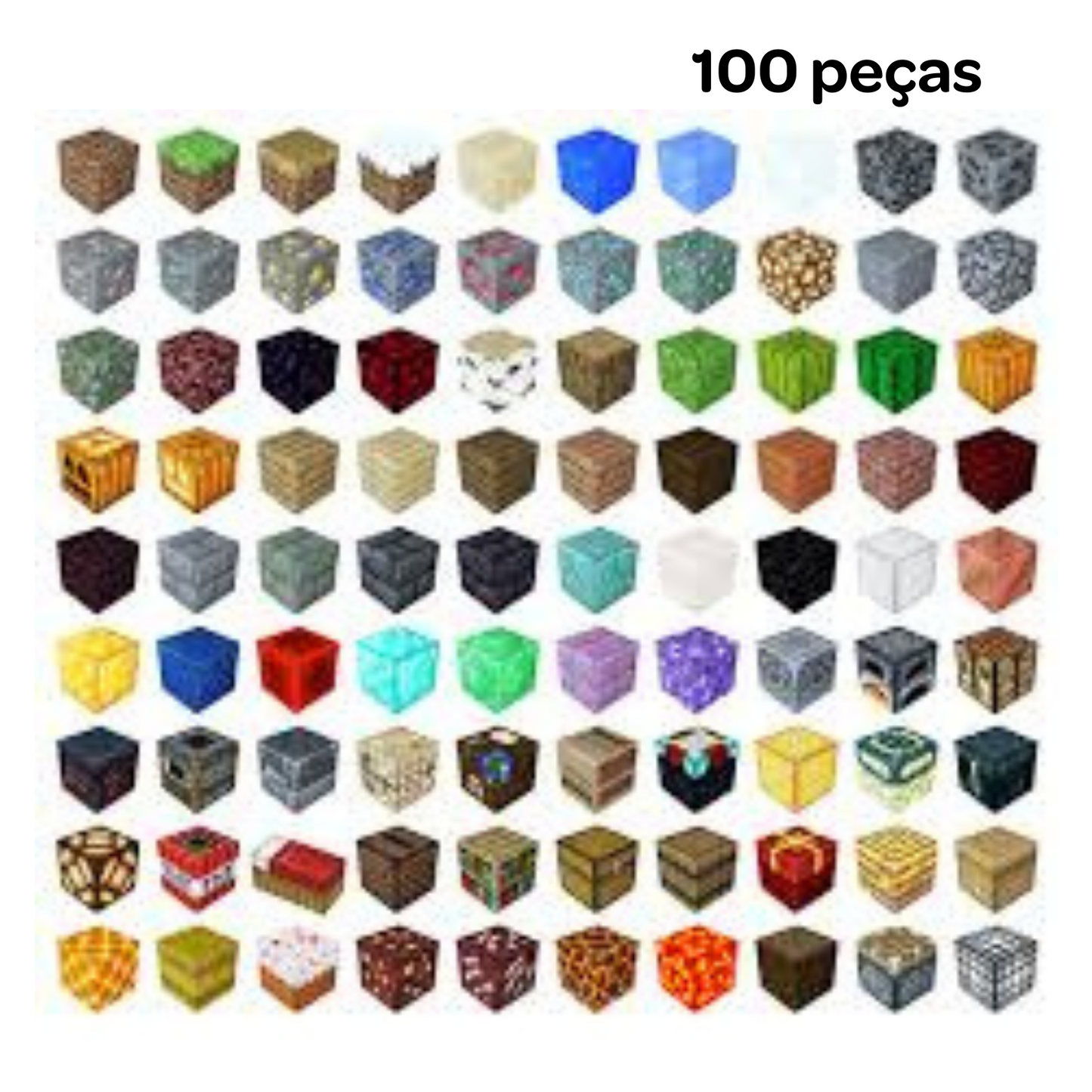 Conjunto de Blocos Magnéticos Mine World
