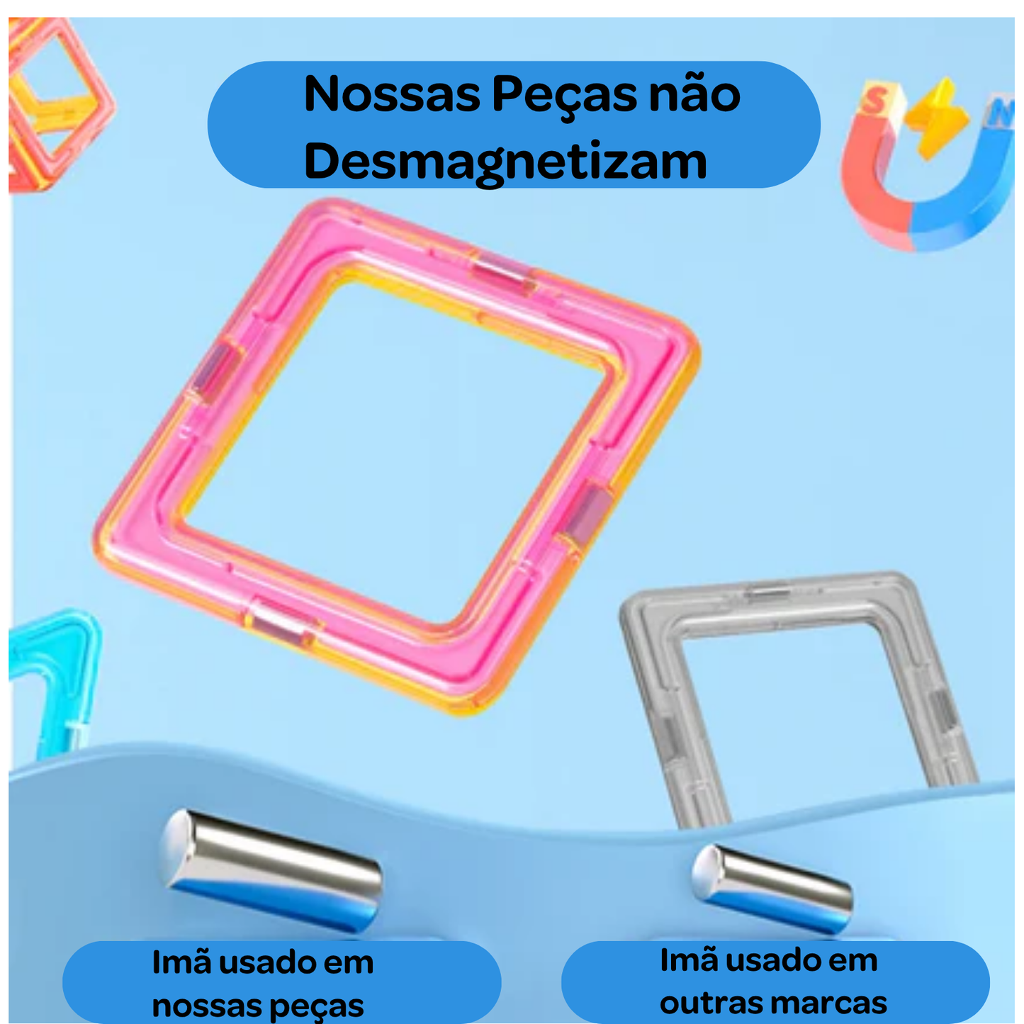 Blocos Magnéticos multicoloridos