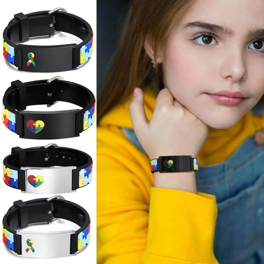 Pulseira de Autismo Personalizada - Golfinho Xadrez
