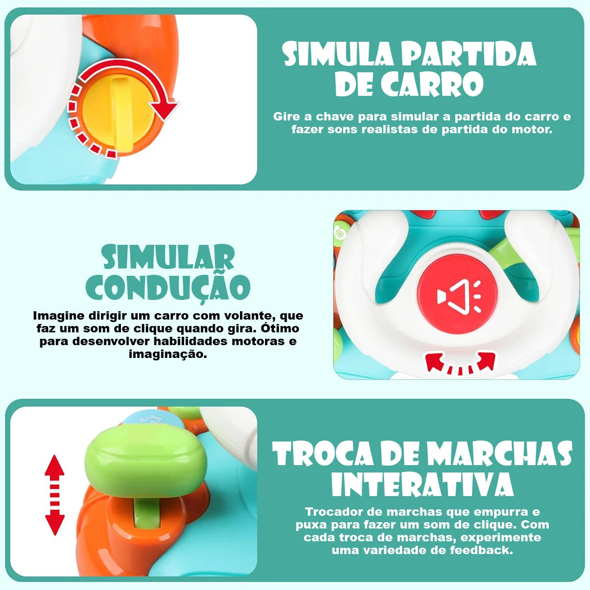 Brinquedo Sensorial Montessori com Volante