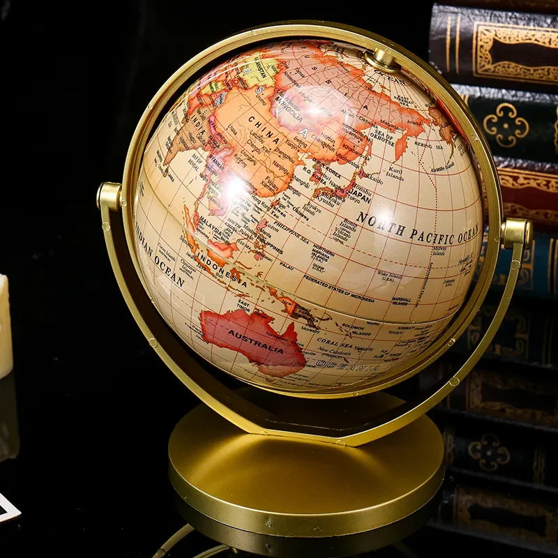 Globo Terrestre Decorativo Retrô em Inglês