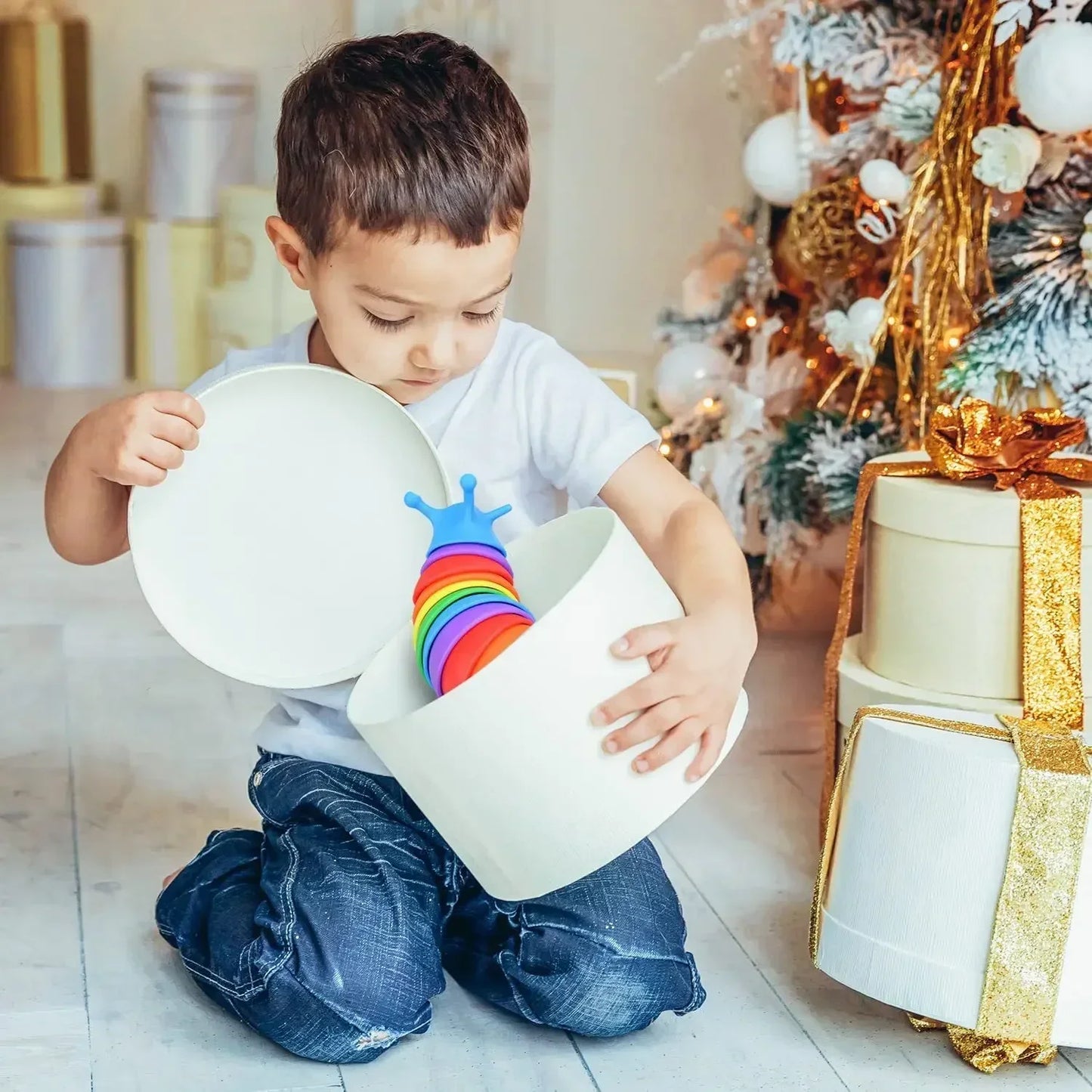 Fidget Slug – Brinquedo Sensorial Colorido para Alívio de Estresse