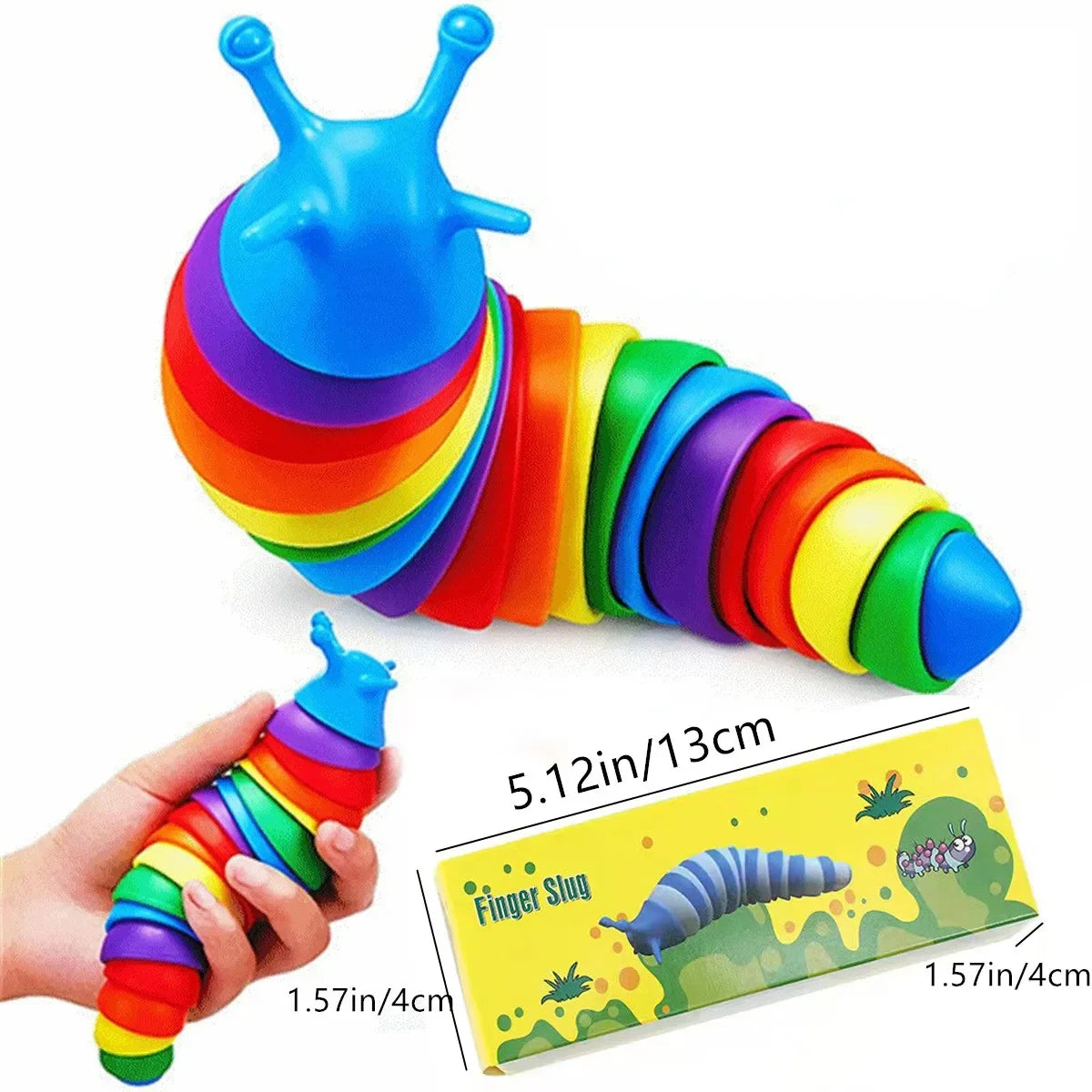 Fidget Slug – Brinquedo Sensorial Colorido para Alívio de Estresse