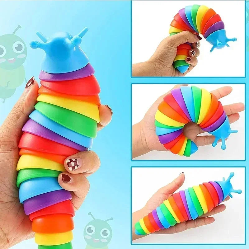 Fidget Slug – Brinquedo Sensorial Colorido para Alívio de Estresse