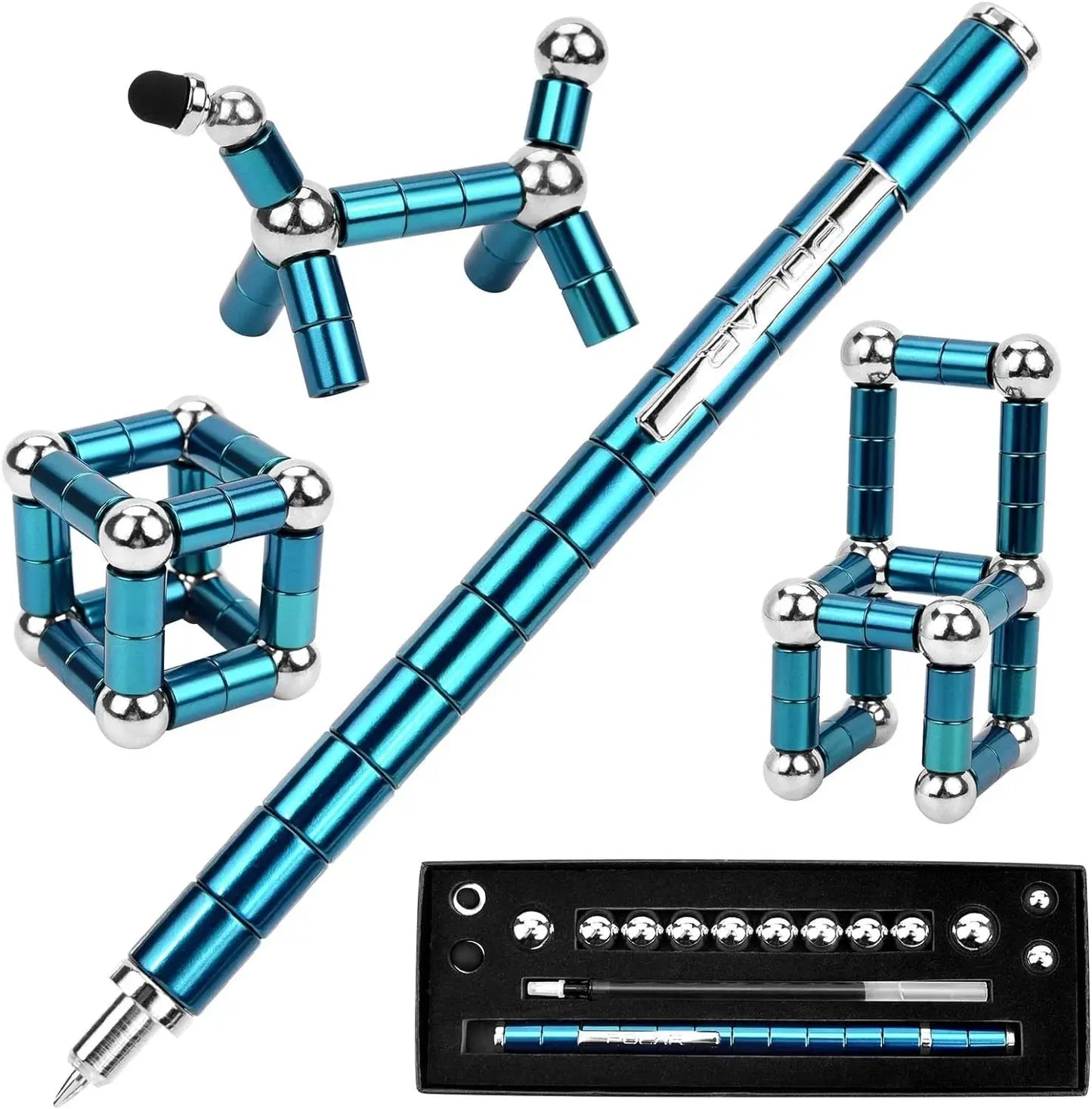 Caneta Magnética Anti-Estresse MagniPen - Golfinho Xadrez