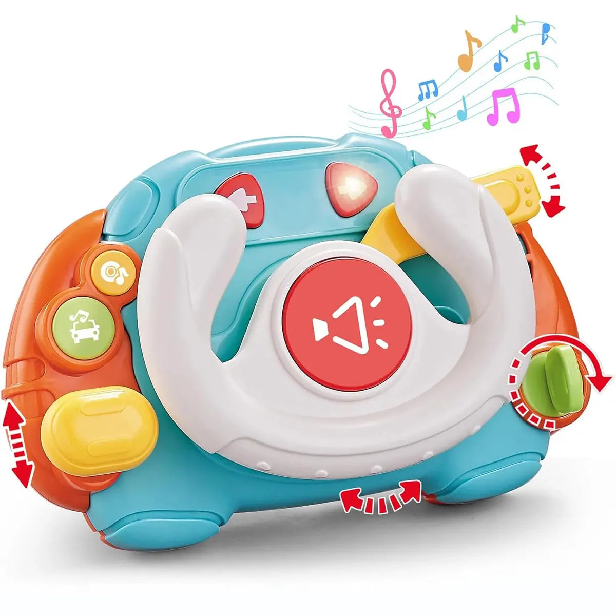 Brinquedo Sensorial Montessori com Volante - Golfinho Xadrez