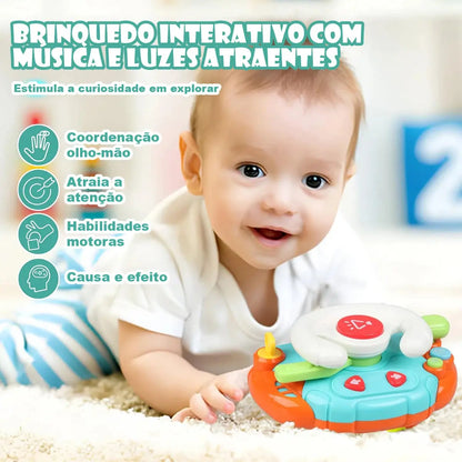 Brinquedo Sensorial Montessori com Volante - Golfinho Xadrez