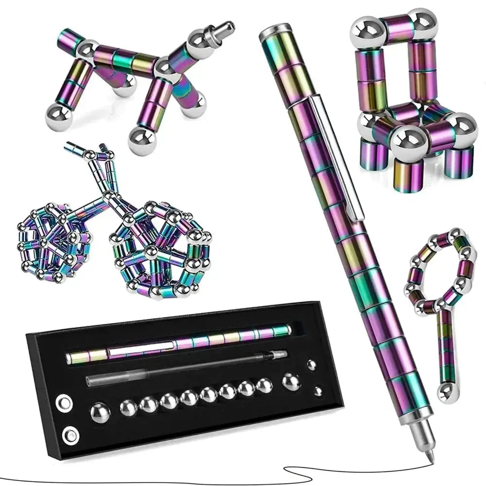 Caneta Magnética Anti-Estresse MagniPen - Golfinho Xadrez