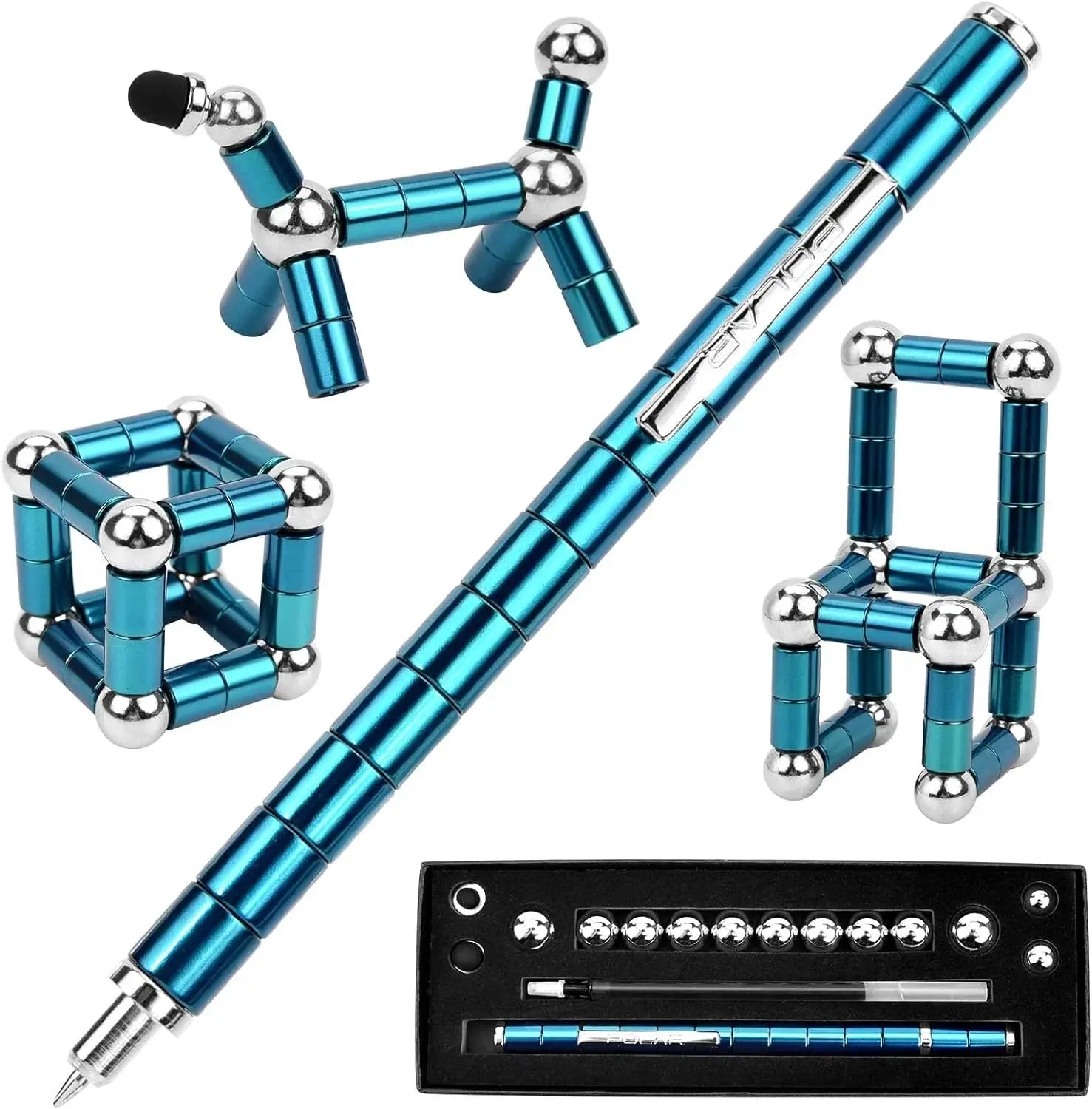 Caneta Magnética Anti-Estresse MagniPen - Golfinho Xadrez