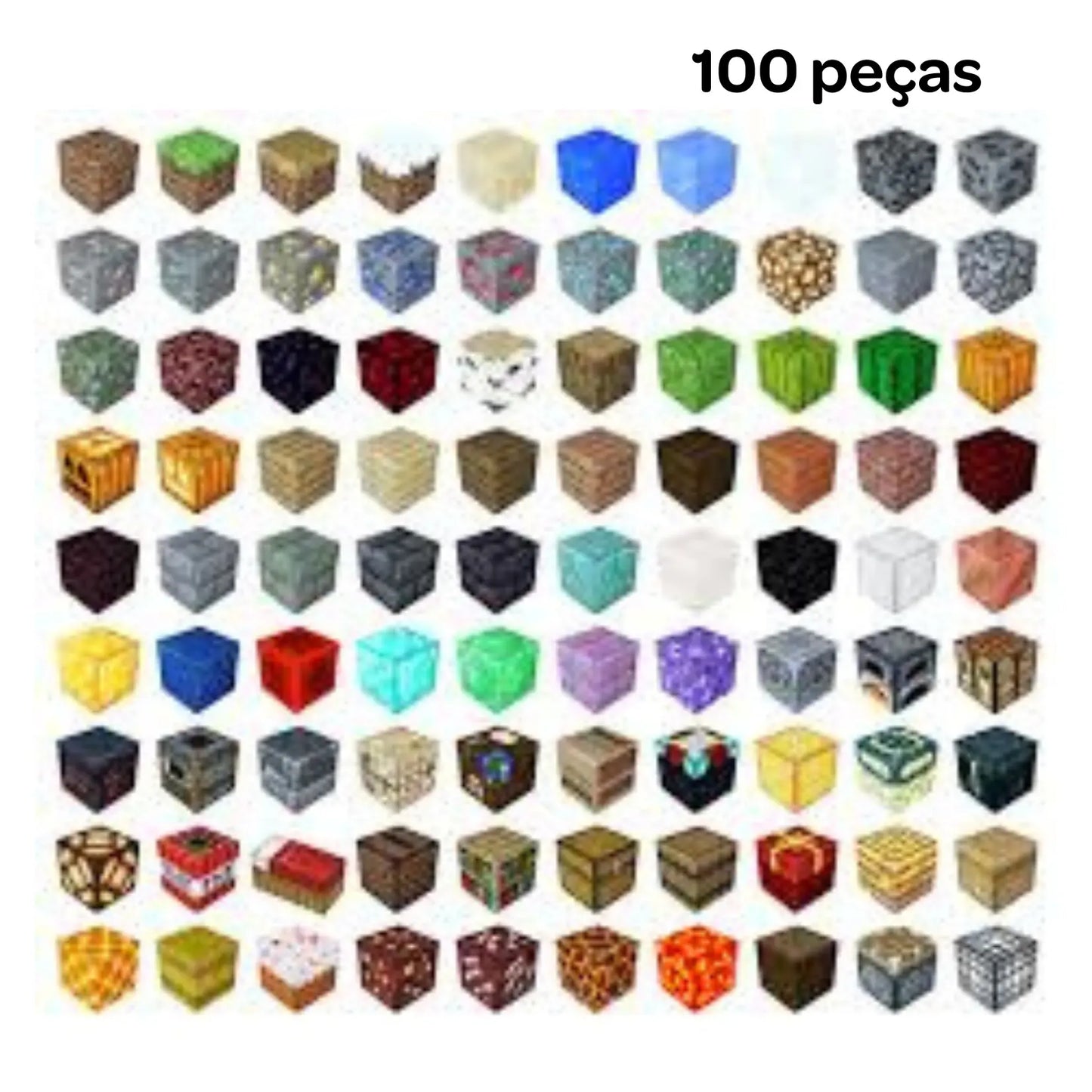 Conjunto de Blocos Magnéticos Mine World - Golfinho Xadrez