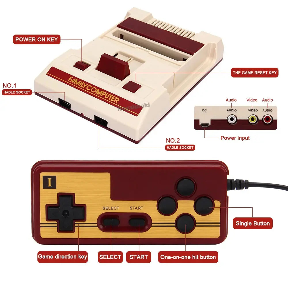 FC Retro - Console de Videogame de 8 bits - Golfinho Xadrez