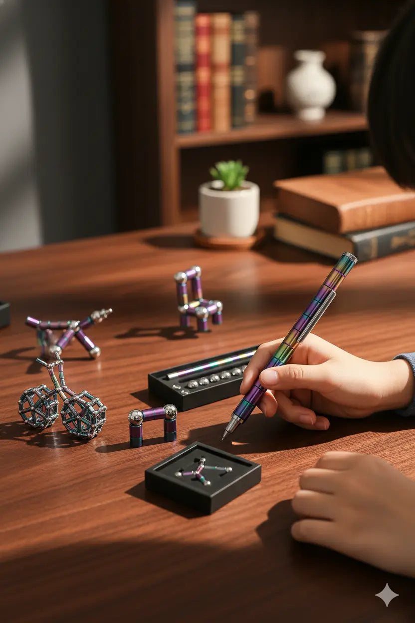 Caneta Magnética Anti-Estresse MagniPen Golfinho Xadrez