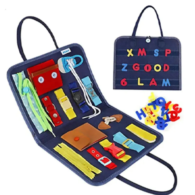 Placa Sensorial Montessori Dobrável - Golfinho Xadrez