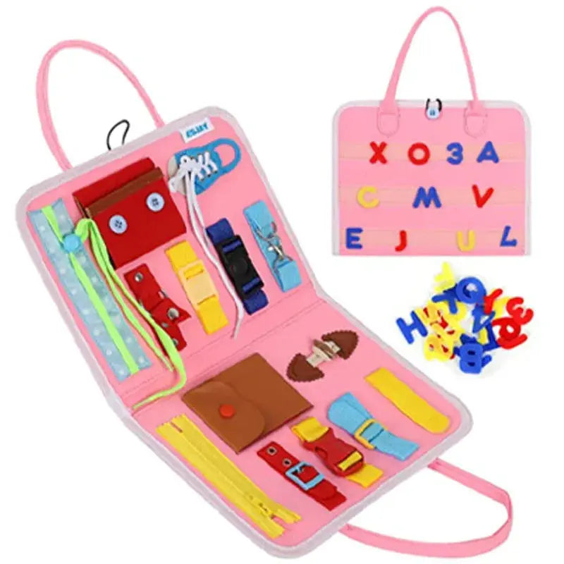Placa Sensorial Montessori Dobrável - Golfinho Xadrez