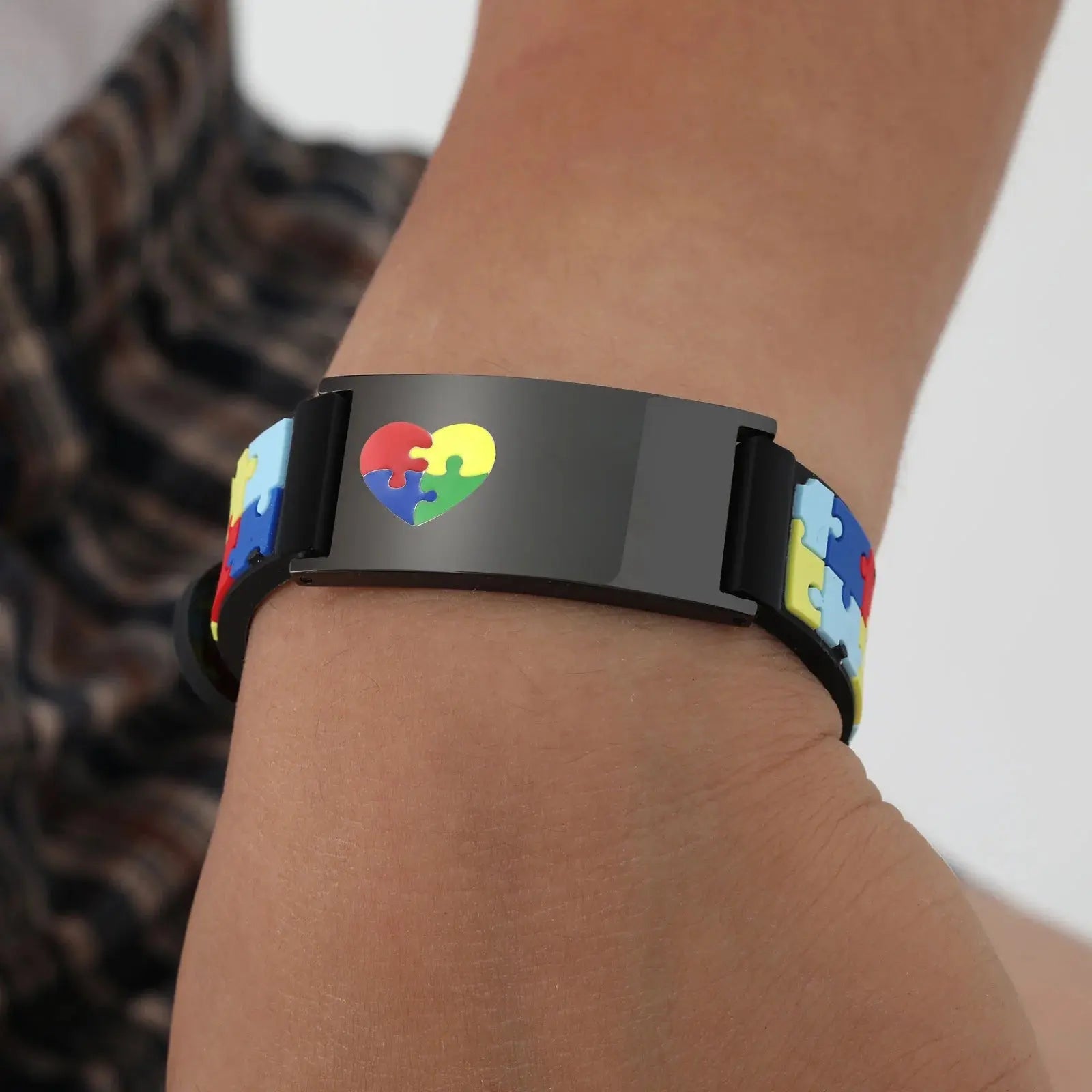 Pulseira de Autismo Personalizada - Golfinho Xadrez