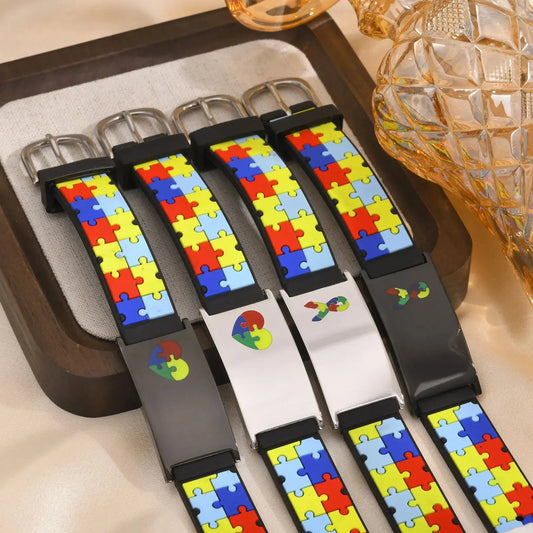 Pulseira de Autismo Personalizada - Golfinho Xadrez