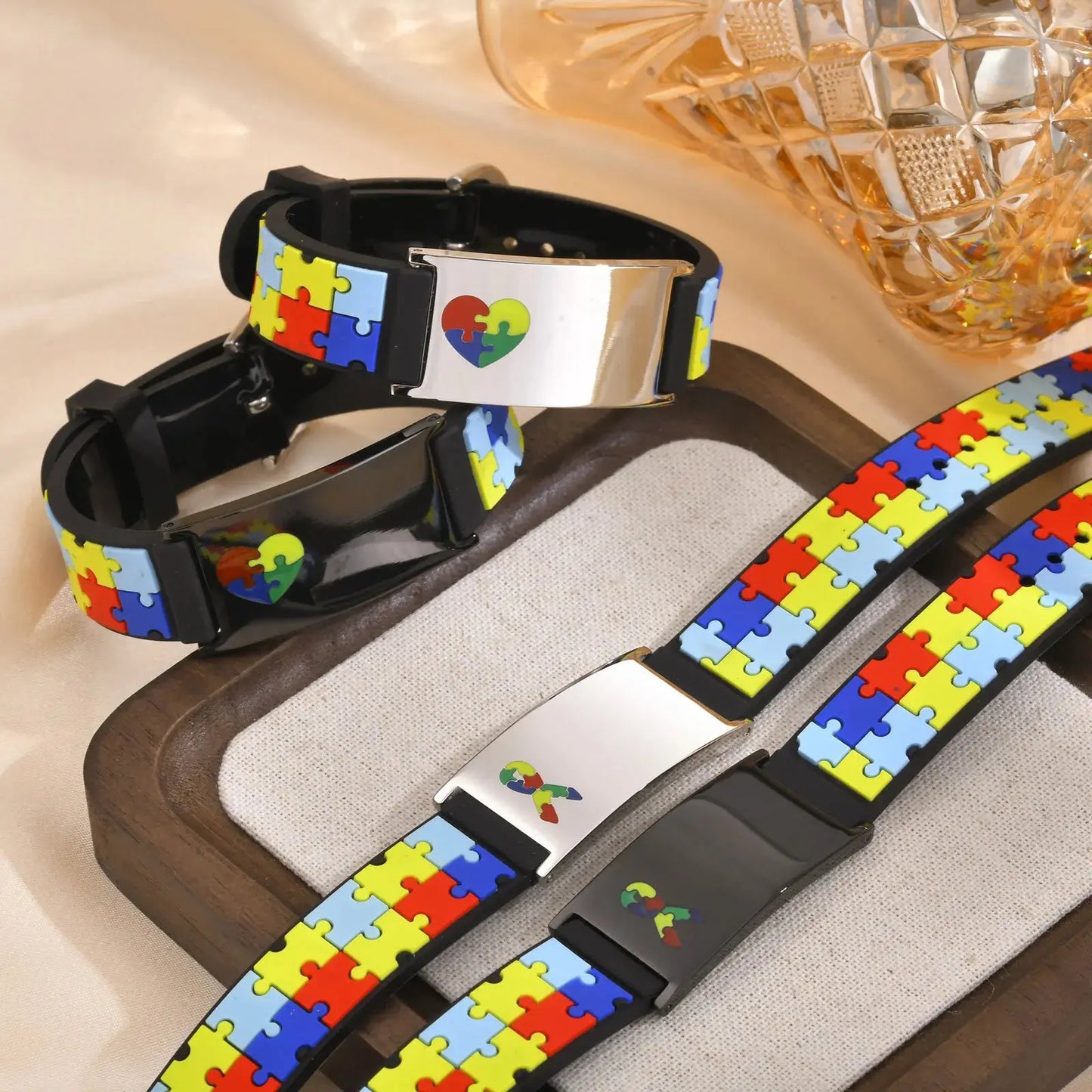 Pulseira de Autismo Personalizada - Golfinho Xadrez