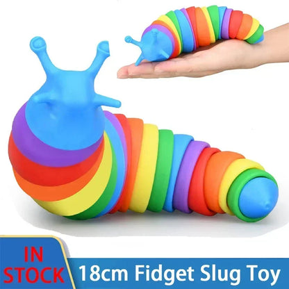 Fidget Slug – Brinquedo Sensorial Colorido para Alívio de Estresse