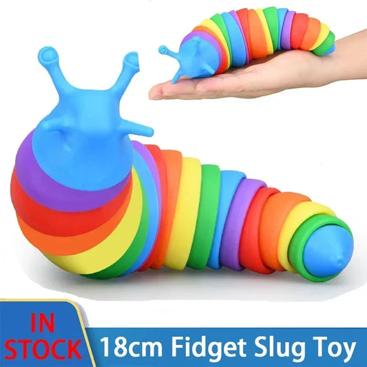 Fidget Slug – Brinquedo Sensorial Colorido para Alívio de Estresse