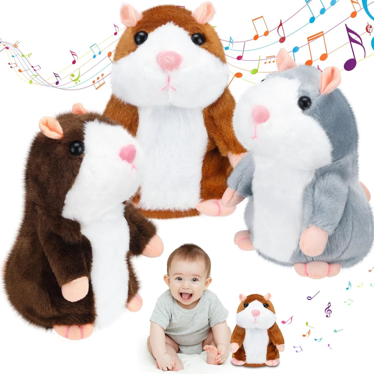 Hamster de Pelúcia Interativo com Simulação de Voz
