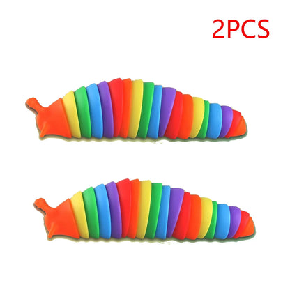 Fidget Slug – Brinquedo Sensorial Colorido para Alívio de Estresse