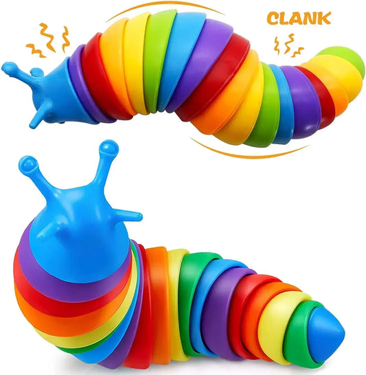 Fidget Slug – Brinquedo Sensorial Colorido para Alívio de Estresse