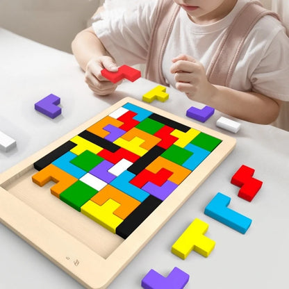 Tangram Montessori em Madeira e Blocos de Aprendizagem