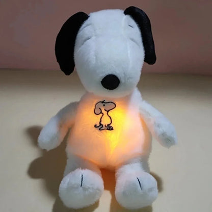 Pelúcia Snoopy Luminosa e Respirável Auxiliar de Sono