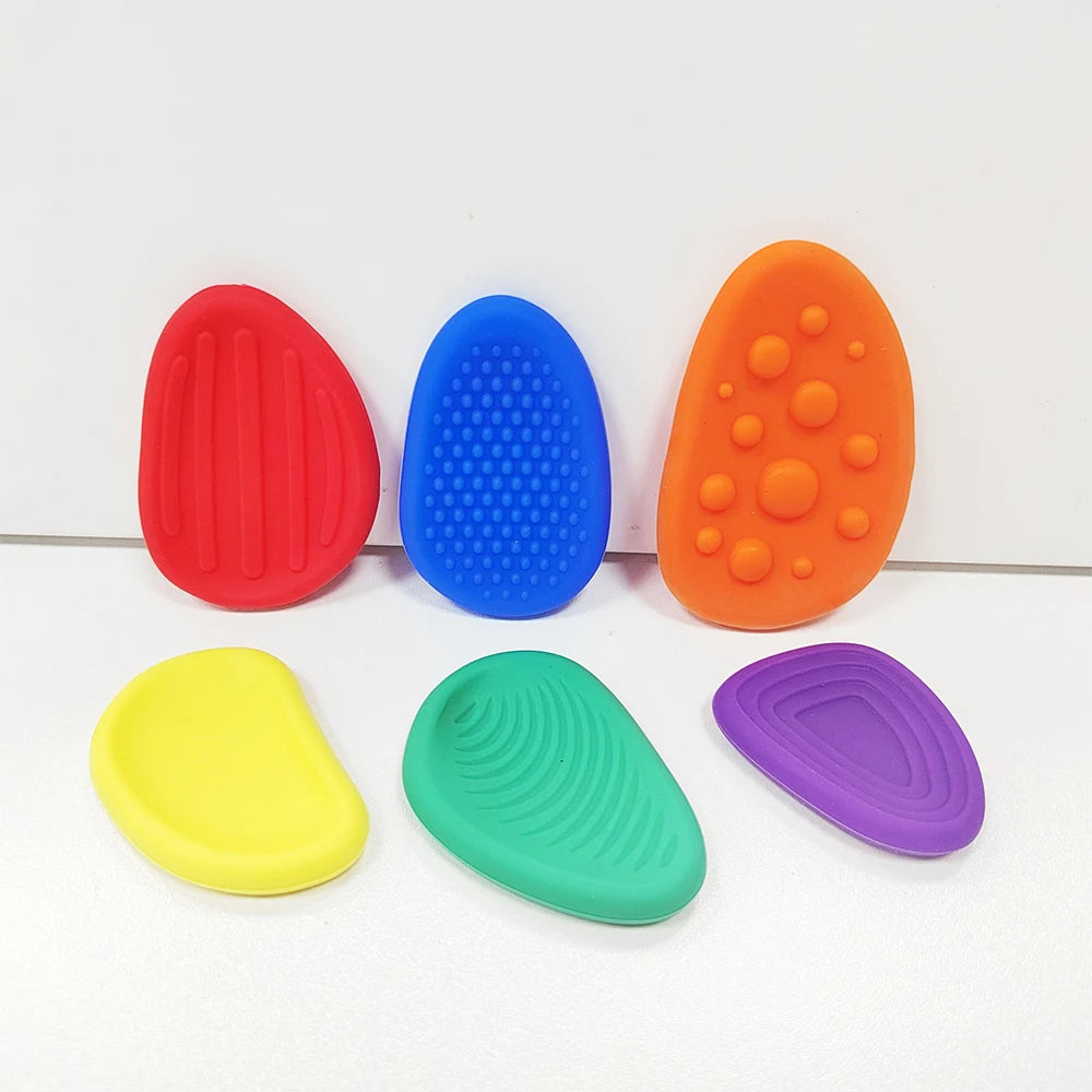 Kit 6x Pedras Sensoriais de Silicone Texturizadas