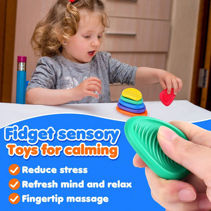 Kit 6x Pedras Sensoriais de Silicone Texturizadas