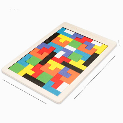 Tangram Montessori em Madeira e Blocos de Aprendizagem