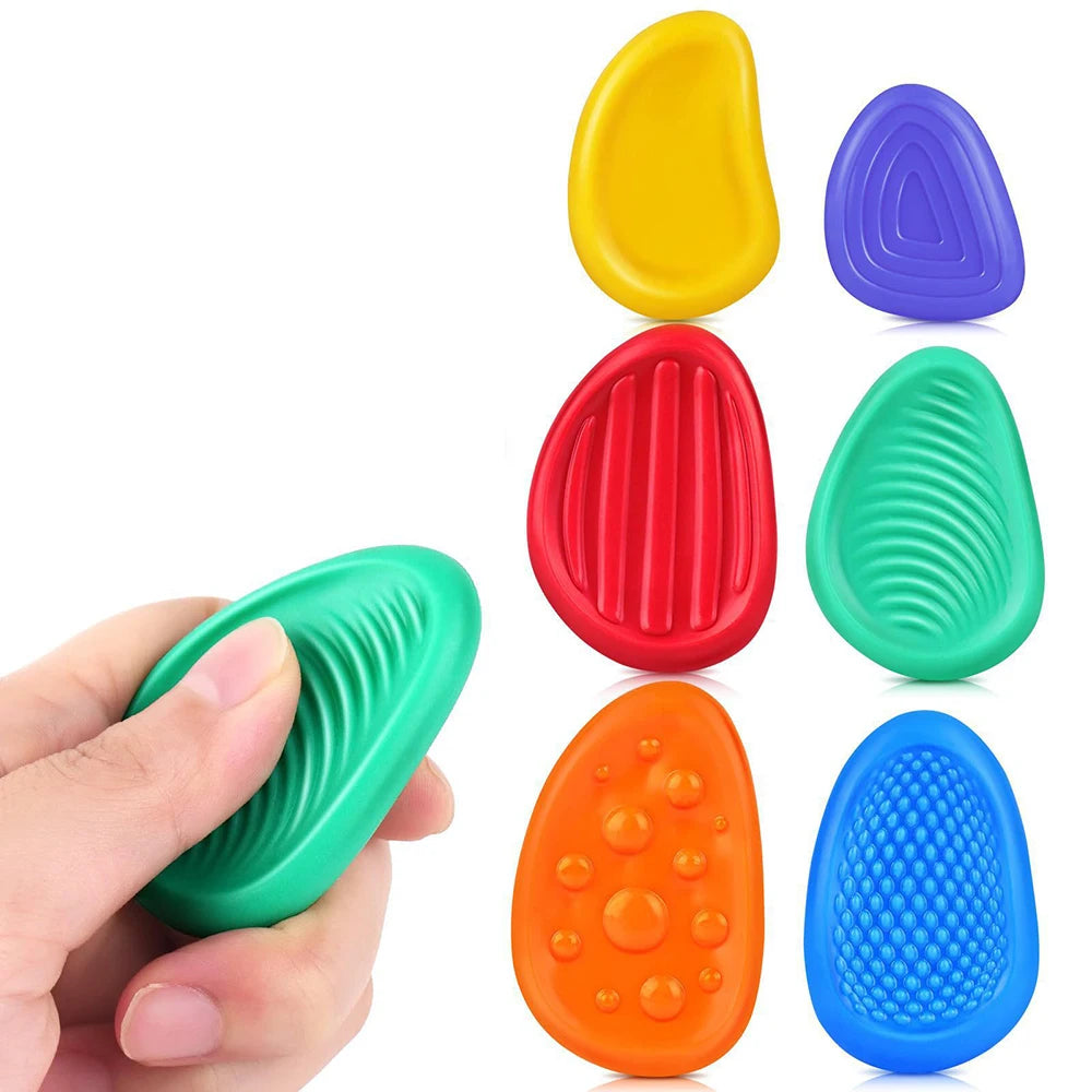 Kit 6x Pedras Sensoriais de Silicone Texturizadas