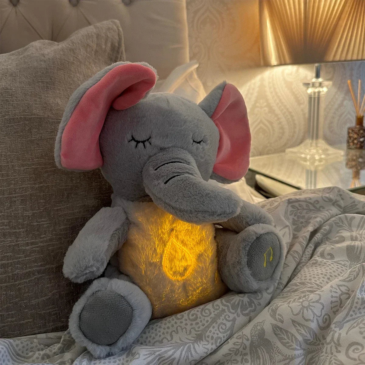 Elefante de Pelúcia Sensorial com 4 Modos de Respiração