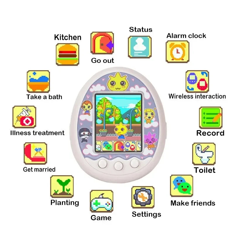 Tamagotchi Eletrônico com Tela Colorida Interativa