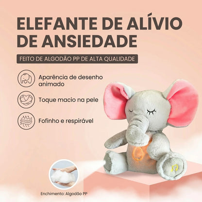 Elefante de Pelúcia Sensorial com 4 Modos de Respiração