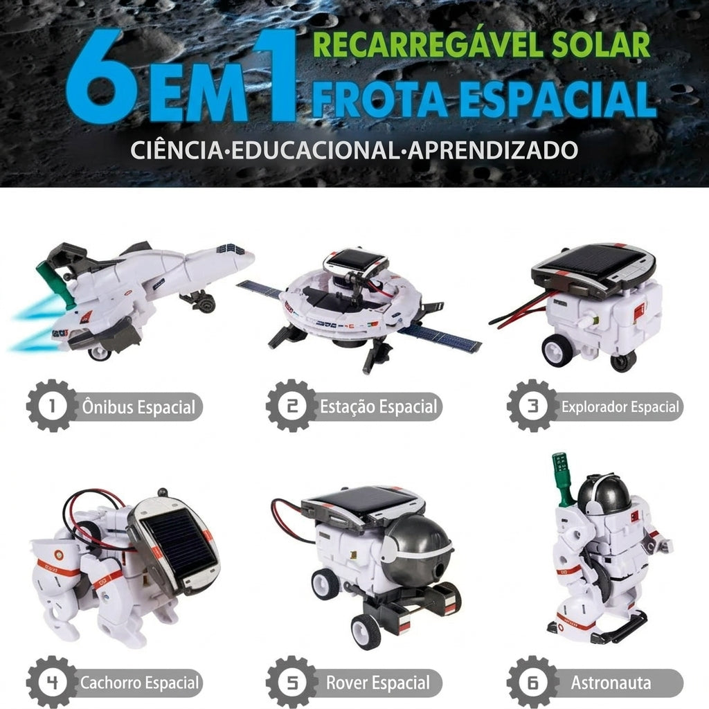 Kit de Engenharia Robótica Solar 6 em 1 Educativo