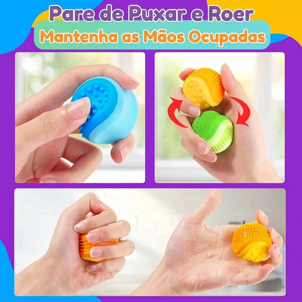 Pedra Sensorial de Silicone Texturizada Dupla Face
