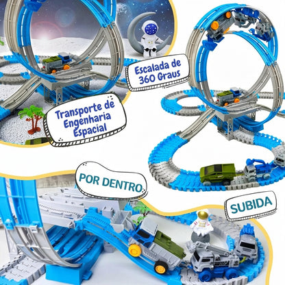 Pista Espacial Flexível com Carro de Engenharia Elétrico