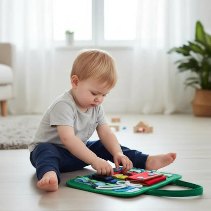 Placa Sensorial Montessori Dobrável Golfinho Xadrez