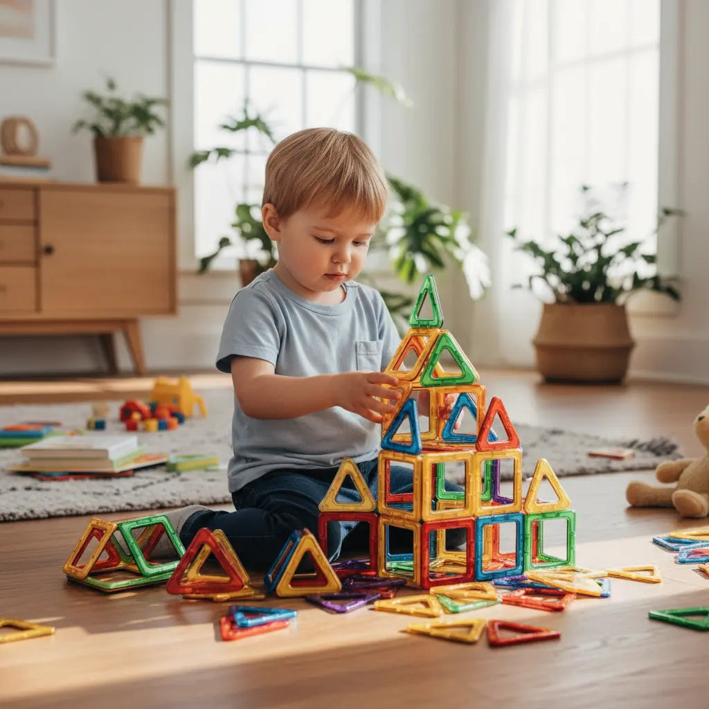 Blocos Magnéticos multicoloridos Golfinho Xadrez