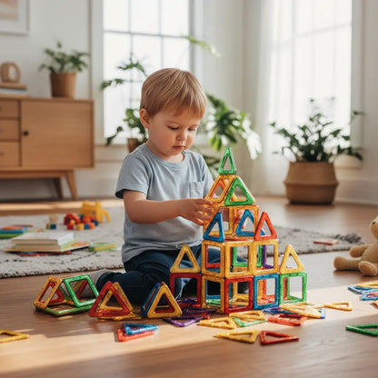 Blocos Magnéticos multicoloridos Golfinho Xadrez