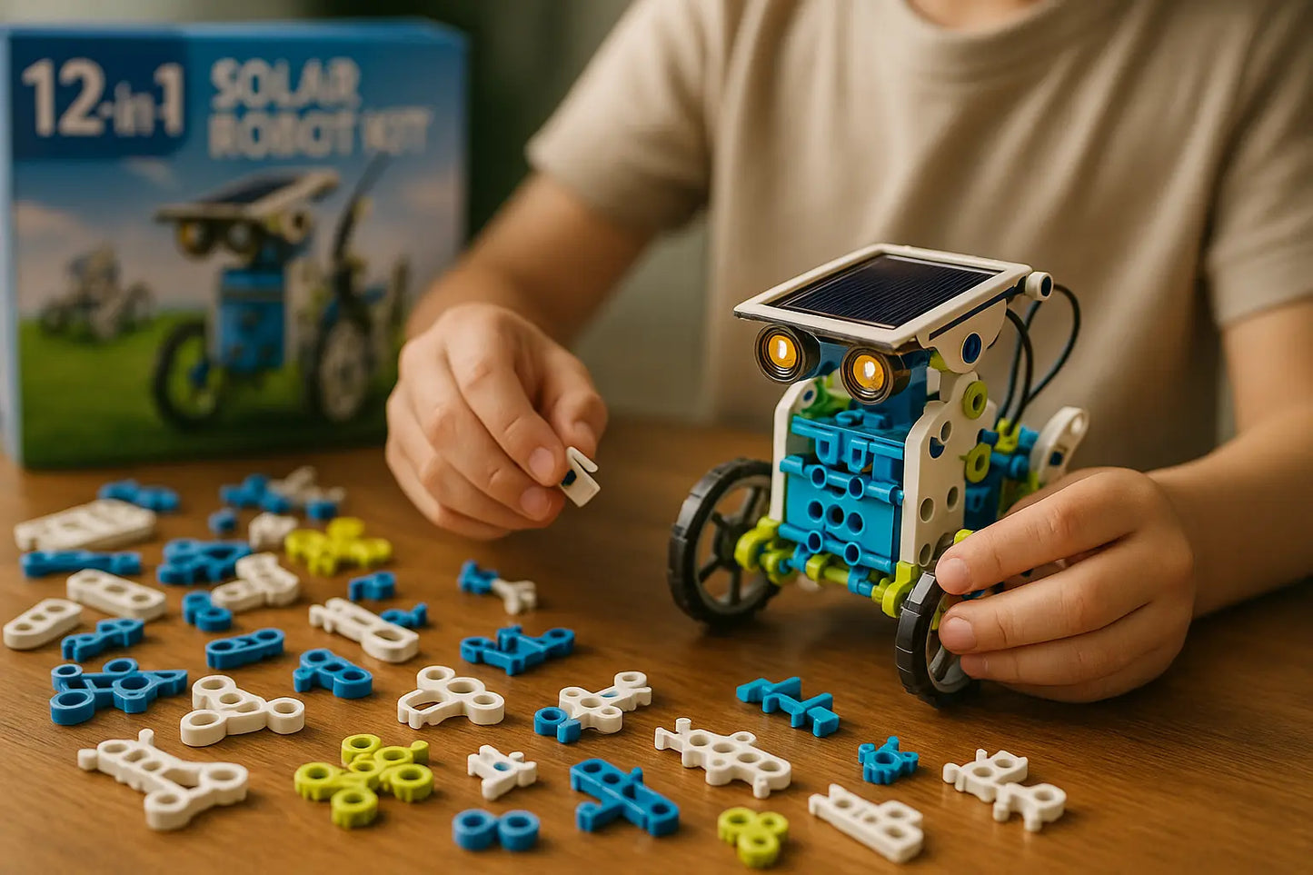 Kit Robô Solar 12 em 1 Golfinho Xadrez