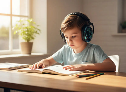 Fones de Ouvido com Redução de Ruído para Crianças Golfinho Xadrez