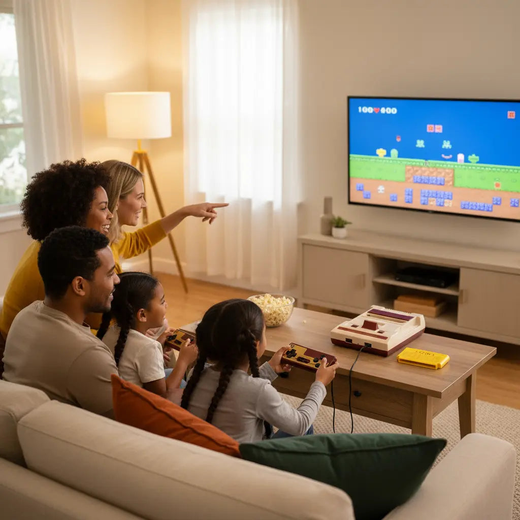 FC Retro - Console de Videogame de 8 bits Golfinho Xadrez