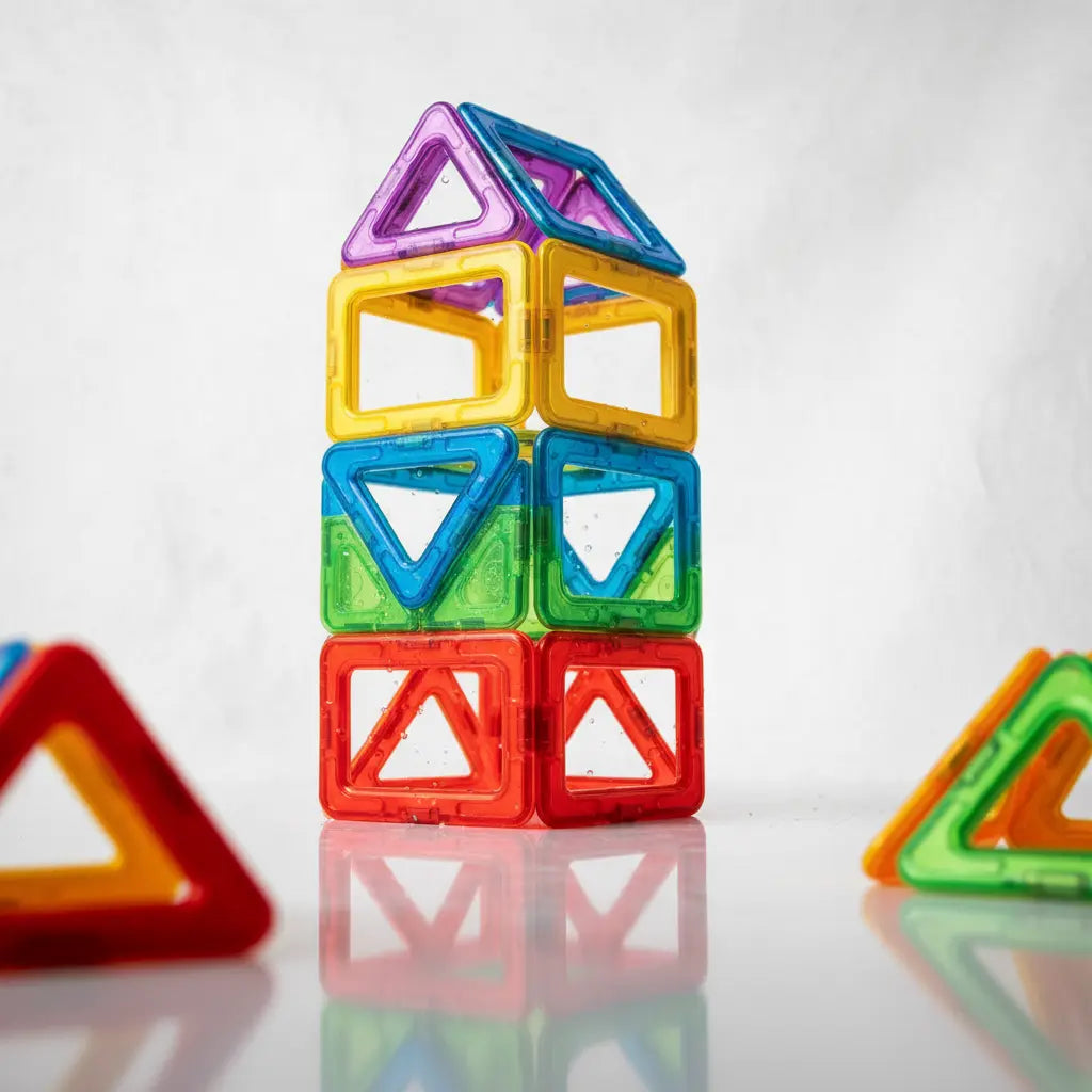 Blocos Magnéticos multicoloridos Golfinho Xadrez