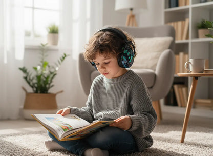 Fones de Ouvido com Redução de Ruído para Crianças Golfinho Xadrez