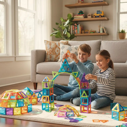 Blocos Magnéticos multicoloridos Golfinho Xadrez