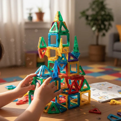 Blocos Magnéticos multicoloridos Golfinho Xadrez