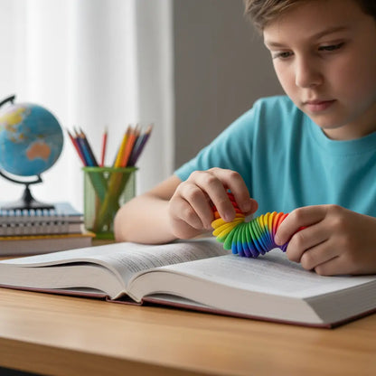 Fidget Slug – Brinquedo Sensorial Colorido para Alívio de Estresse Golfinho Xadrez